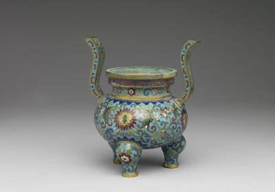 图片[2]-“Five Altar Offerings” in cloisonne enamels – Incense burner made by Qing court, Qing dynasty (1644-1911)-China Archive